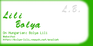 lili bolya business card